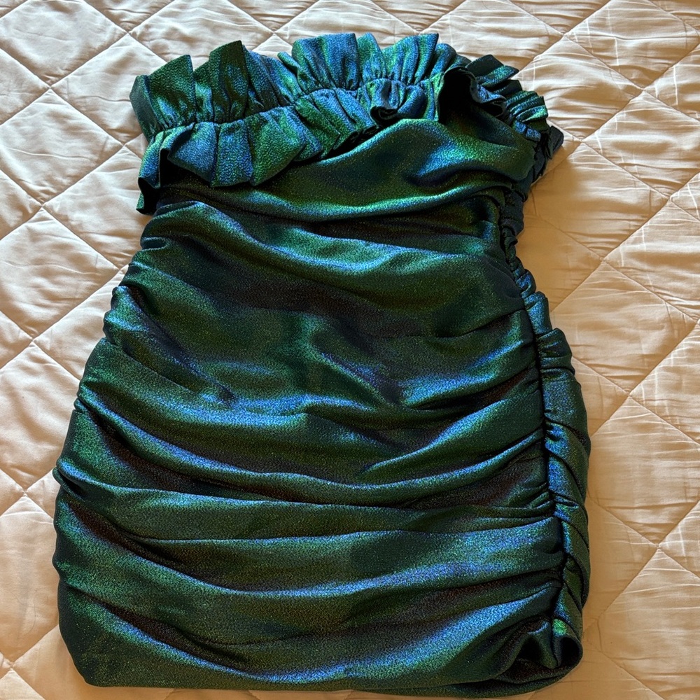 Shimmering Green Strapless Dress